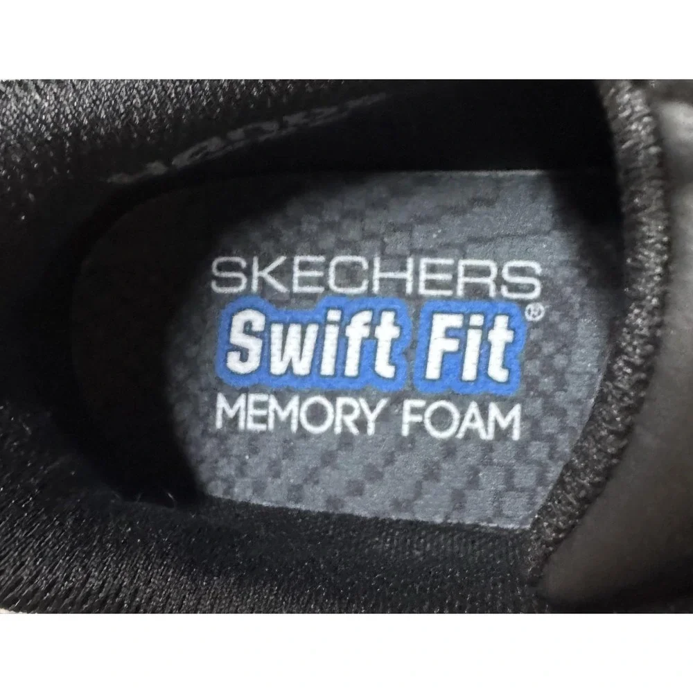 Skechers Swift Fit Shoes Mens Size 10 Black Hands Free Memory Foam Casual